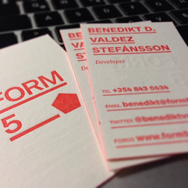 My Form5 business cards.