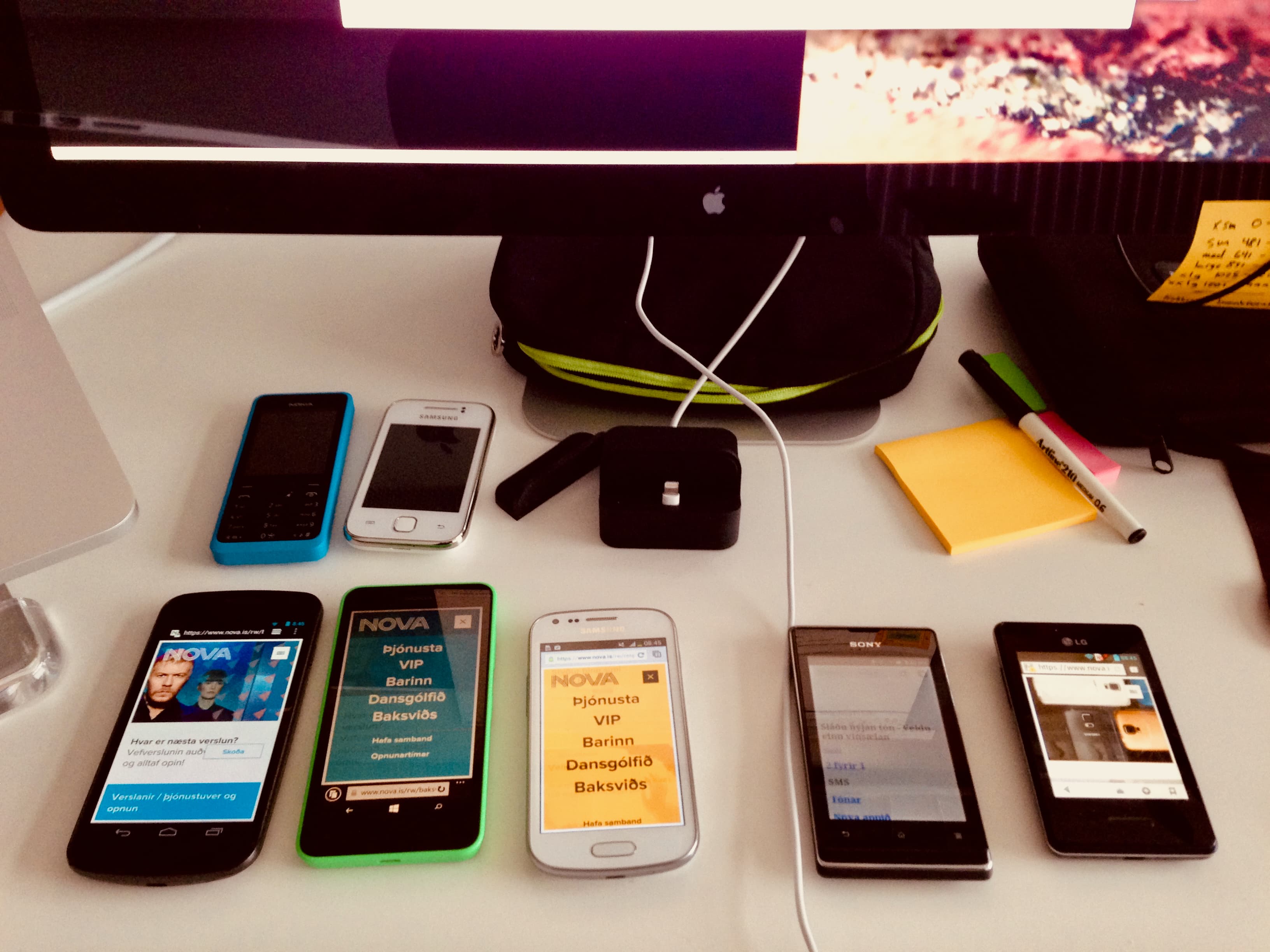 Testing the Nova site across every device we could get our hands on.